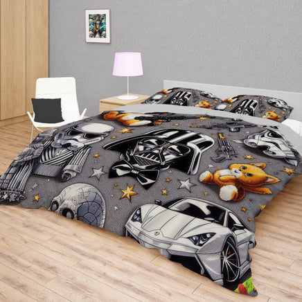 Starwars bedding - Darth Vader funny duvet covers linen high quality cotton quilt sets and pillowcase - Lusy Store LLC