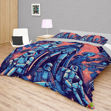 Starwars bedding - Funny graphics duvet covers linen high quality cotton quilt sets and pillowcase - Lusy Store LLC