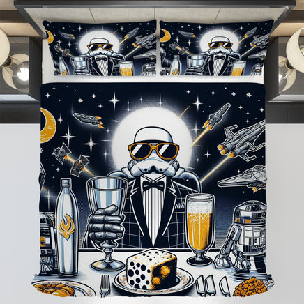 Starwars bedding - Funny graphics duvet covers linen high quality cotton quilt sets and pillowcase - Lusy Store LLC