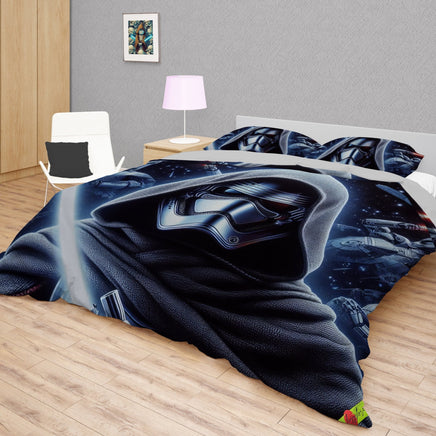 Starwars bedding - Kylo Ren black graphics duvet covers linen high quality cotton quilt sets and pillowcase - Lusy Store LLC