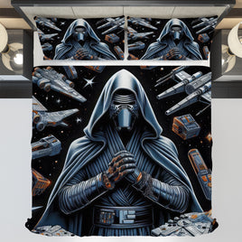 Starwars bedding - Kylo Ren cool black graphics duvet covers linen high quality cotton quilt sets and pillowcase - Lusy Store LLC