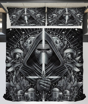 Starwars bedding - Kylo Ren cool graphics duvet covers linen high quality cotton quilt sets and pillowcase - Lusy Store LLC