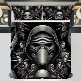 Starwars bedding - Kylo Ren cool graphics duvet covers linen high quality cotton quilt sets and pillowcase - Lusy Store LLC