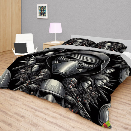 Starwars bedding - Kylo Ren cool graphics duvet covers linen high quality cotton quilt sets and pillowcase - Lusy Store LLC