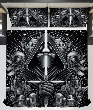 Starwars bedding - Kylo Ren cool graphics duvet covers linen high quality cotton quilt sets and pillowcase - Lusy Store LLC