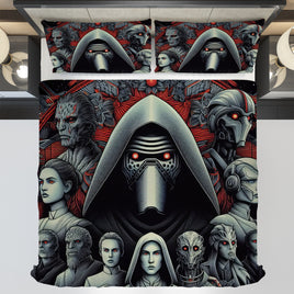 Starwars bedding - Kylo Ren cool graphics duvet covers linen high quality cotton quilt sets and pillowcase - Lusy Store LLC