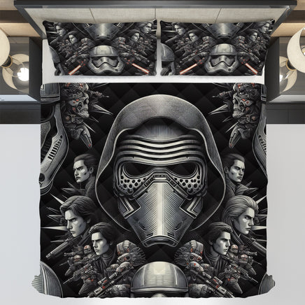 Starwars bedding - Kylo Ren cool graphics duvet covers linen high quality cotton quilt sets and pillowcase - Lusy Store LLC