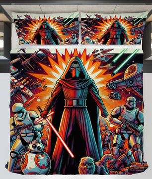 Starwars bedding - Kylo Ren graphics duvet covers linen high quality cotton quilt sets and pillowcase - Lusy Store LLC