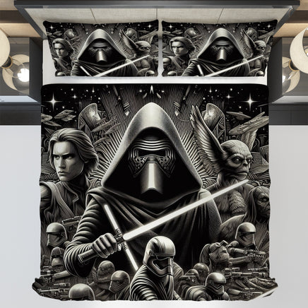 Starwars bedding - Kylo Ren graphics duvet covers linen high quality cotton quilt sets and pillowcase - Lusy Store LLC