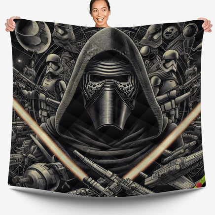 Starwars bedding - Kylo Ren luxury black graphics duvet covers linen high quality cotton quilt sets and pillowcase - Lusy Store LLC