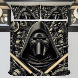Starwars bedding - Kylo Ren luxury black graphics duvet covers linen high quality cotton quilt sets and pillowcase - Lusy Store LLC