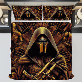 Starwars bedding - Kylo Ren luxury graphics duvet covers linen high quality cotton quilt sets and pillowcase - Lusy Store LLC