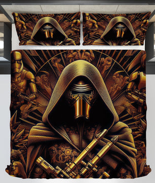 Starwars bedding - Kylo Ren luxury graphics duvet covers linen high quality cotton quilt sets and pillowcase - Lusy Store LLC