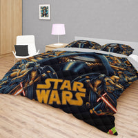 Starwars bedding - Kylo Ren luxury graphics duvet covers linen high quality cotton quilt sets and pillowcase - Lusy Store LLC