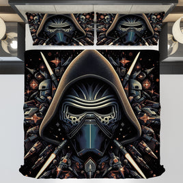 Starwars bedding - Kylo Ren luxury graphics duvet covers linen high quality cotton quilt sets and pillowcase - Lusy Store LLC