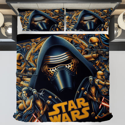 Starwars bedding - Kylo Ren luxury graphics duvet covers linen high quality cotton quilt sets and pillowcase - Lusy Store LLC