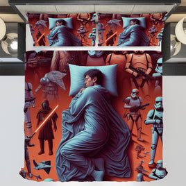 Starwars bedding - Luke funny graphics duvet covers linen high quality cotton quilt sets and pillowcase - Lusy Store LLC