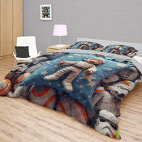 Starwars bedding - Obi-Wan Kenobi funny cartoon duvet covers linen high quality cotton quilt sets and pillowcase - Lusy Store LLC