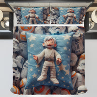 Starwars bedding - Obi-Wan Kenobi funny cartoon duvet covers linen high quality cotton quilt sets and pillowcase - Lusy Store LLC