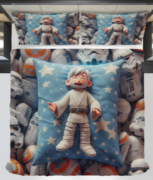 Starwars bedding - Obi-Wan Kenobi funny cartoon duvet covers linen high quality cotton quilt sets and pillowcase - Lusy Store LLC