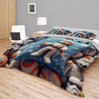 Starwars bedding - Obi-Wan Kenobi funny cartoon duvet covers linen high quality cotton quilt sets and pillowcase - Lusy Store LLC