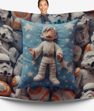 Starwars bedding - Obi-Wan Kenobi funny cartoon duvet covers linen high quality cotton quilt sets and pillowcase - Lusy Store LLC