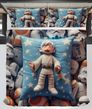 Starwars bedding - Obi-Wan Kenobi funny cartoon duvet covers linen high quality cotton quilt sets and pillowcase - Lusy Store LLC