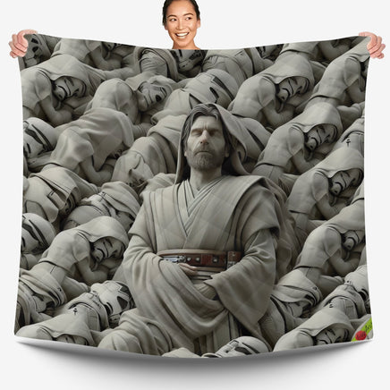 Starwars bedding - Obi-Wan Kenobi white graphics duvet covers linen high quality cotton quilt sets and pillowcase - Lusy Store LLC