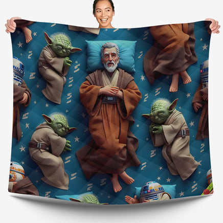 Starwars bedding - Obi-Wan Kenobi Yoda graphics duvet covers linen high quality cotton quilt sets and pillowcase - Lusy Store LLC