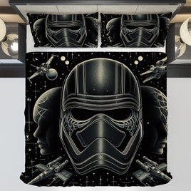 Starwars bedding - Stormtrooper black graphics duvet covers linen high quality cotton quilt sets and pillowcase - Lusy Store LLC