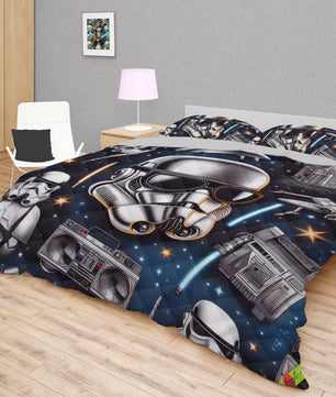 Starwars bedding - Stormtrooper Darth Vader cool graphics duvet covers linen high quality cotton quilt sets and pillowcase - Lusy Store LLC