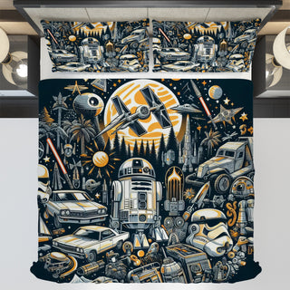 Starwars bedding - Stormtrooper R2-D2 graphics duvet covers linen high quality cotton quilt sets and pillowcase - Lusy Store LLC