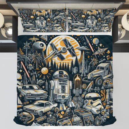 Starwars bedding - Stormtrooper R2-D2 graphics duvet covers linen high quality cotton quilt sets and pillowcase - Lusy Store LLC