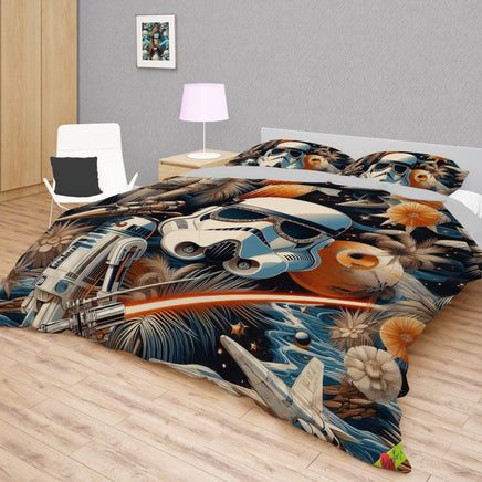 Starwars bedding - Stormtrooper summer graphics duvet covers linen high quality cotton quilt sets and pillowcase - Lusy Store LLC