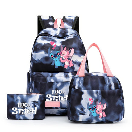 Stitch Backpack 3pcs/set Lilo Stitch Student Boy Girl Schoolbag Colorful with Lunch Bag - Lusy Store LLC