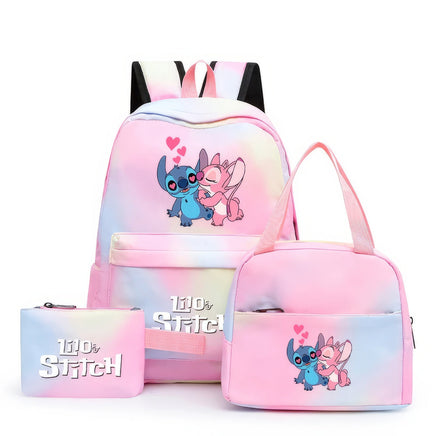 Stitch Backpack 3pcs/set Lilo Stitch Student Boy Girl Schoolbag Colorful with Lunch Bag - Lusy Store LLC