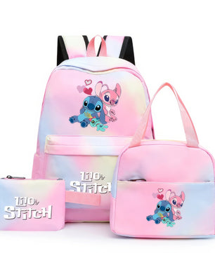 Stitch Backpack 3pcs/set Lilo Stitch Student Boy Girl Schoolbag Colorful with Lunch Bag - Lusy Store LLC