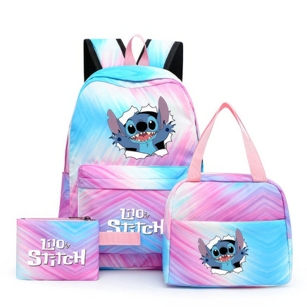 Stitch Backpack 3pcs/set Lilo Stitch Student Boy Girl Schoolbag Colorful with Lunch Bag - Lusy Store LLC