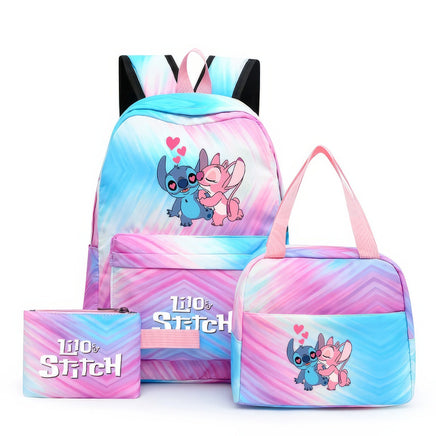 Stitch Backpack 3pcs/set Lilo Stitch Student Boy Girl Schoolbag Colorful with Lunch Bag - Lusy Store LLC