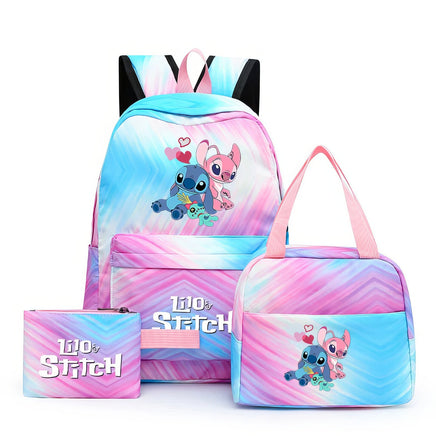 Stitch Backpack 3pcs/set Lilo Stitch Student Boy Girl Schoolbag Colorful with Lunch Bag - Lusy Store LLC