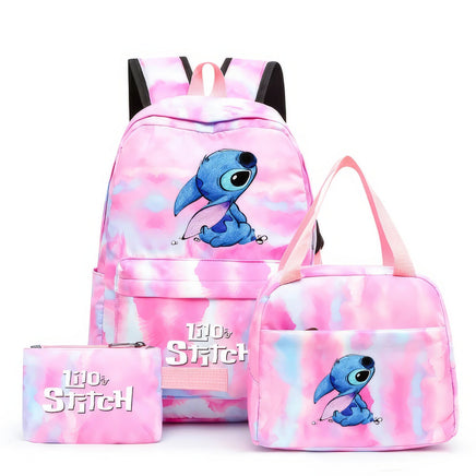 Stitch Backpack 3pcs/set Lilo Stitch Student Boy Girl Schoolbag Colorful with Lunch Bag - Lusy Store LLC