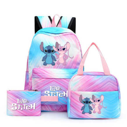 Stitch Backpack 3pcs/set Lilo Stitch Student Boy Girl Schoolbag Colorful with Lunch Bag - Lusy Store LLC