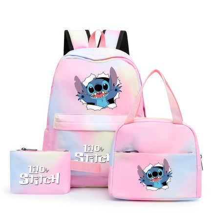 Stitch Backpack 3pcs/set Lilo Stitch Student Boy Girl Schoolbag Colorful with Lunch Bag - Lusy Store LLC