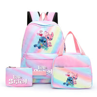 Stitch Backpack 3pcs/set Lilo Stitch Student Boy Girl Schoolbag Colorful with Lunch Bag - Lusy Store LLC