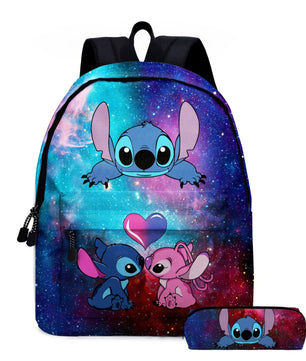Stitch Backpack Primary and Secondary School Students Cartoon Cute School Bag - Lusy Store LLC