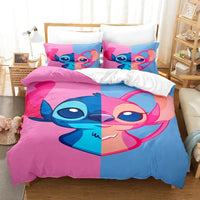 Stitch Bedding Set Cute Stitch Duvet Cover Pillowcase Children Bed Set Twin King - Lusy Store LLC
