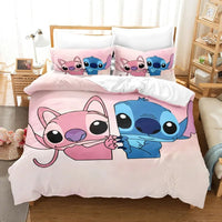 Stitch Bedding Set Cute Stitch Duvet Cover Pillowcase Children Bed Set Twin King - Lusy Store LLC