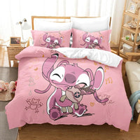 Stitch Bedding Set Cute Stitch Duvet Cover Pillowcase Children Bed Set Twin King - Lusy Store LLC