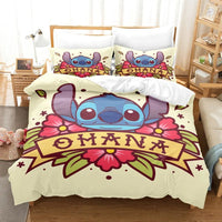 Stitch Bedding Set Cute Stitch Duvet Cover Pillowcase Children Bed Set Twin King - Lusy Store LLC