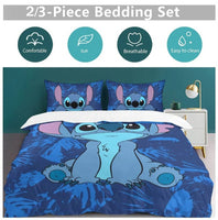 Stitch Bedding Sets Cute Anime Cartoon Duvet Cover Soft Bedroom Decor Gifts for Boys Girls Teens
